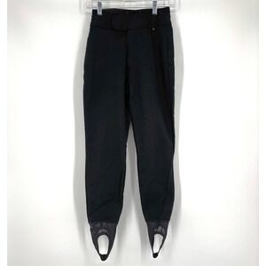 Vintage Schoeller Black Stirrup Ski Pants Sz 6 Wool Blend Snowboard‎ Winter 80s